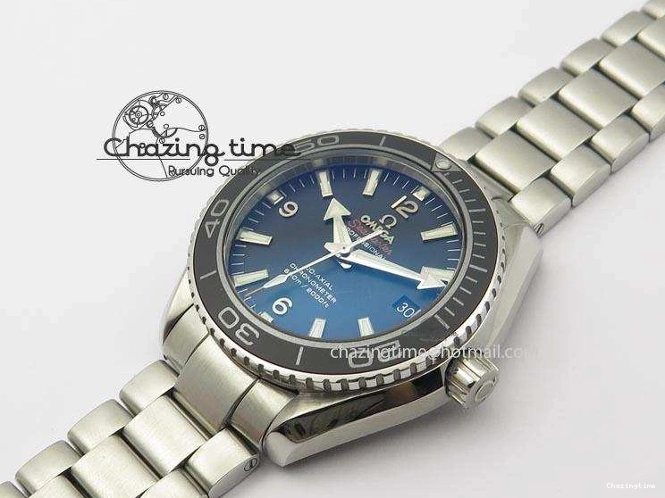 0314 Planet Ocean SS Bp Maker 45mm Black Bezel On SS Bracelet A OnTrend 8218